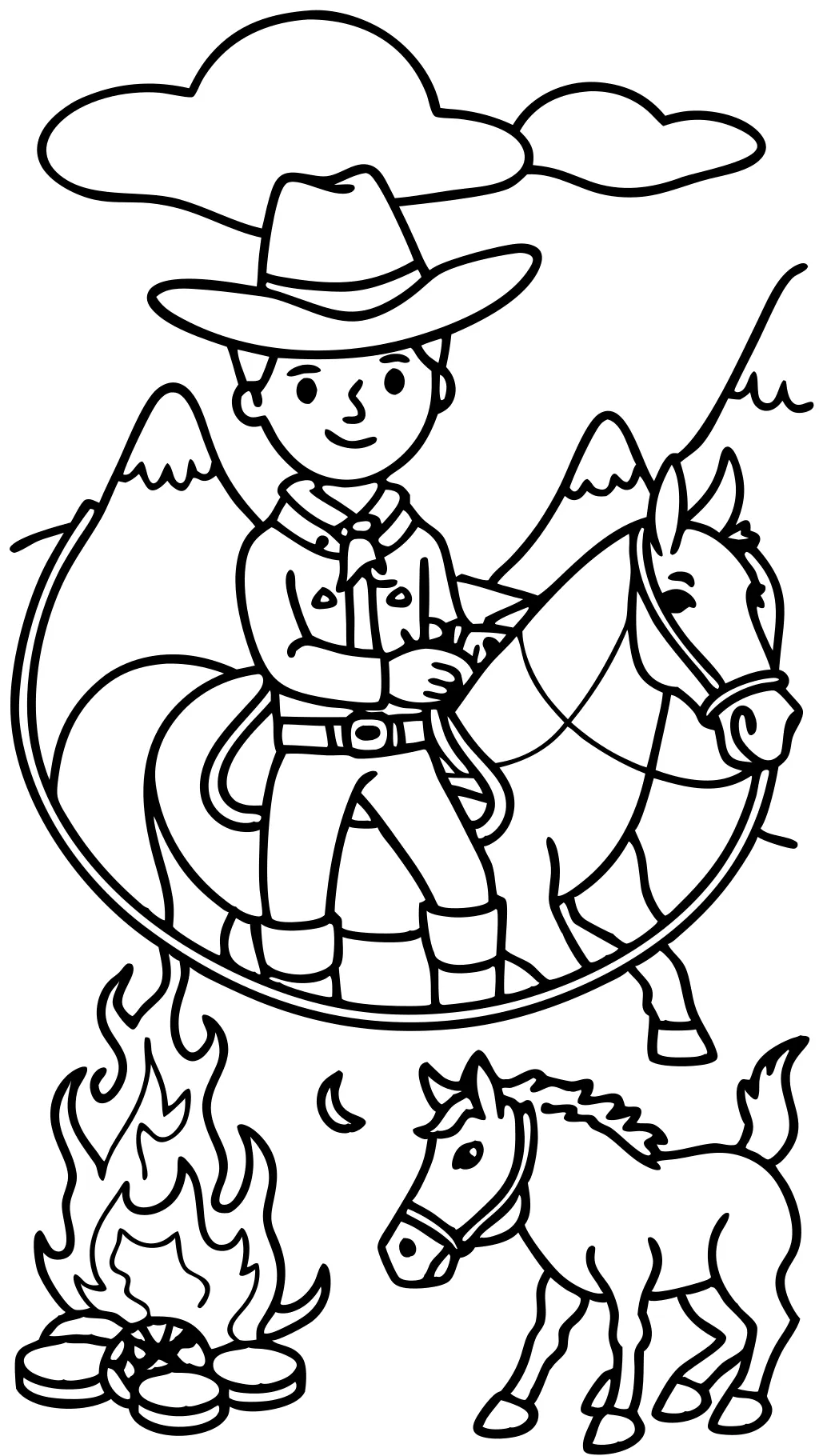 coloring pages cowboys